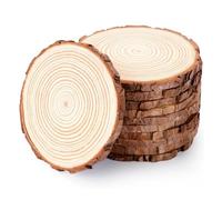 Unfinished Wood for DIY 3pcs 5pcs 10pcs 30pcs Natural Pine Round Wood Slices with Bark Size 3cm-12cm DIY Crafts Perfect for Weddings & Parties(7-8cm 3pcs)