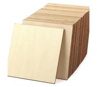 Unfinished Wood for DIY 5/10Pcs Wood Square Blank Sheet for Crafts Thin Unfinished Squares for Wooden Burning Painting Staining(20x20cm-5pcs)