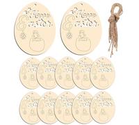 Unfinished Wood Ornaments - Easter Eggs Paintable Pendants Decorations - Unfinished Wood Cutouts | for Bedroom Apartment Family Gathering School Party Home