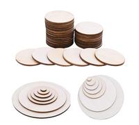 Unfinished Wood Pieces, Slices,Diameter 1cm-30cm Round, DIY Wooden Circle Discs Slice Disc for Wedding Christmas Painting Decor(80mm 10pcs)