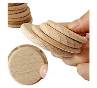 Unfinished Wood Pieces, Slices,Natural Round Wooden, DIY Craft Ornaments, Circle Chips Material Supplies Decoration, 10Pcs(6CM 10PCS)