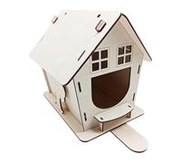 Unfinished Wooden Birdhouse,Parrot-Friendly Unfinished Wood Bird Houses Painting Doodling Wood Art to Enhance Kids Creativity for Windowsill, Parks, Balcony