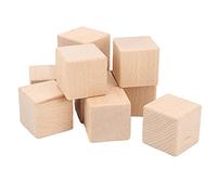 Unfinished Wooden Blocks for Crafts - 10 Pcs 4cm Durable Small Wood Cubes for DIY Projects & Home Decor