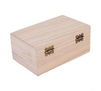 Unfinished Wooden Box Wood Boxes with Hinged Lid & Front Locking Clasp - Home Storage for Jewellery, DIY Arts & Crafts Hobbies