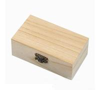 Unfinished Wooden Box Wood Boxes with Hinged Lid & Front Locking Clasp - Home Storage for Jewellery, DIY Arts & Crafts Hobbies