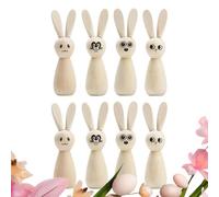 Unfinished Wooden Bunny for Crafts | Animal Doll Set of 8,Unfinished Rabbit Figure Unpainted Peg Dolls Craft Art Easter for Party Decoration