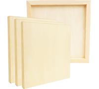 Belle Vous Unfinished Wooden Canvas Painting Boards (4 Pack) - 30 x 30cm / 12 x 12 Inches - Natural Basswood Panel - Mixed Media Cradle Panels for Encaustic Art, Paint Pouring & Crafts
