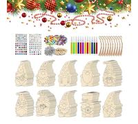 Unfinished Wooden Christmas Ornaments,Paintable Christmas Tree Decorations - Wooden Holiday Crafts Pendant Ornament for DIY Winter Wedding Party Home Kids Adults Crafting Decor