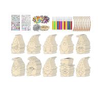 Unfinished Wooden Christmas Tree Ornaments | Paint Pendants Kit for Christmas | Wooden Pendants Ornaments Customize for Winter Decoration DIY Crafts | Mar Party Supplies