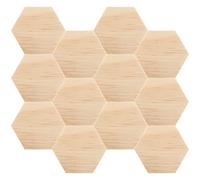 Unfinished Wooden Hexagon Craft Blanks 25pcs for DIY Wall Art | Smooth Timber Surface, for Engraving, Khaki Finish, Group Crafting and Wedding Decorations
