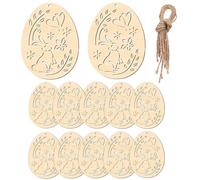 Unfinished Wooden Ornaments, Decorative Easter Egg Hanging Decorations, Wooden Shapes for Crafts and DIY for School, Party, Home, Bedroom, Apartment, Family Meeting