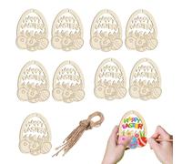 Unfinished Wooden Ornaments | Easter Eggs to Paint Pendants for Parties | Wooden Silhouettes for Decorations | For Apartment Family Gathering School Parties Home Bedroom