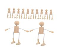 Unfinished Wooden Peg Doll 12pcs Beige Wood Figures