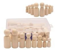 Unfinished Wooden Peg Dolls Wooden Figures Decorative Peg Doll People for Kids DIY Art Craft 50pcs