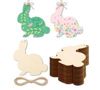 Unfinished Wooden Wooden Easter Rabbit Ornaments for Painting 20PCS