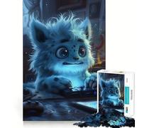 Unfluffy Blue Monster Adults Puzzles 1000 Piece Jigsaws Recall Skill Fun High Precision Die Cut Easy to Learn Family Enjoyment (50x75cm)