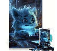 Unfluffy Blue Monster Jigsaws for Adults1000 Pieces Brain Memory Game Fine Cut Premium Finishing Engaging Way to Pass Free Hours (38x26cm)