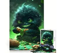Unfluffy Darkgreen Monster Jigsaw Puzzles 1000 Pieces for Teenagers Thought Skill Casual Relaxation Flawless Fit (38x26cm)
