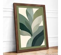 Unfolding Leaves Botanical Framed Wall Art Print A4 Walnut | Ready to Hang, Premium Gi Paper, Fade-Resistant Inks, Securely Packaged, UK Made