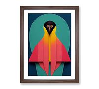 Unforgettable Bird Abstract Framed Print | A2 Walnut Framed Wall Art | Ready to Hang | Abstract Fantasy Picture | Living Room Bedroom Lounge Office