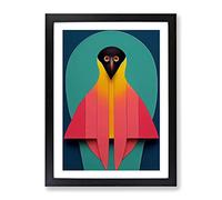 Unforgettable Bird Abstract Framed Wall Art Print A2 Black