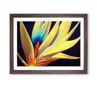 Unforgettable Bird Of Paradise Flower H1022 BLK Framed Print for Living Room Bedroom Home Office Décor, Wall Art Picture Ready to Hang, Walnut A3 Frame (46 x 34 cm)