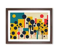 Unforgettable Flower Market Abstract Framed Print | A3 Walnut Framed Wall Art | Ready to Hang | Abstract Floral Picture | Living Room Bedroom Lounge Office