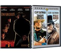 Unforgiven + The Outlaw Josey Wales, Pale Rider Clint Eastwood classic Western icon DVD Pack 3 Movie Set Action Bundle
