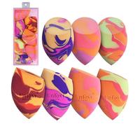 Unfovi Tri-Color Makeup Sponge - Latex-Free Angled Beauty Blender for Contouring, Foundation & Airbrushed Finish, Ultra-Soft Reusable Face Sponge (Multicolor)