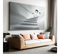Unframed Abstract Sci-fi Staircase Crystal Ball Canvas Wall Art Prints 120L x 60W cm, 3D Modern Decorative Frameless Painting Poster HD Picture - Aesthetic Decor Artwork for Living Room Bedroom Wall