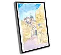 UnFramed Canvas Wall Art,Cozy Farmhouse Decor,Jerusalem Via Dolorosa Church Of The Holy Sepulchre Wall Decoration Edition Fine Art Print Watercolor Prints,12x16 Inch UnFramed Wall Art