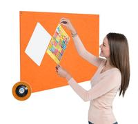 Unframed Fire-Retardant Orange Noticeboard, 800 X 540 mm, Double-Sided Display Pinboard, 9 Colours to Choose from - Ideal for Office, Classroom, Utility Areas, Busy Public Spaces