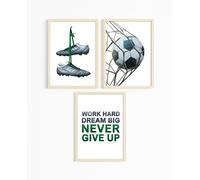 [UNFRAMED] Football Bedroom Accessories for Boys, Soccer Motivational Wall Art Decor, Bedroom Poster for Teenage Boy Room, Sports Prints Picture, England Team Football Pictures (A4)