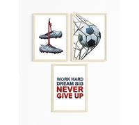 [UNFRAMED] Football Bedroom Accessories for Boys, Soccer Motivational Wall Art Decor, Bedroom Poster for Teenage Boy Room, Sports Prints Picture, England Team Football Pictures (A4)