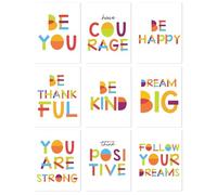 Unframed Watercolor Words Inspirational Quote Minimalist & Inspirational Print Wall Poster Motivational Quote Words Posters Aesthetic Poster, Typography Art Print Set of 9 Be You Quotes (12x16 Inches)