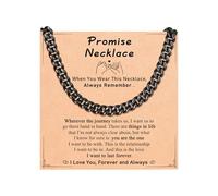 UNGENT THEM 7mm Cuban Link Chain Promise Necklace for Him Boyfriend Men Anniversary Valentines Christmas Birthday Gifts, Stainless Steel, No Gemstone