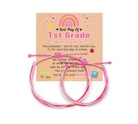 UNGENT THEM Back to School Stuff Mommy and Me Mother Daughter Bracelets First Day of School Gifts for Girls, 6.29inches, no gemstone