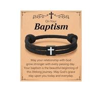 UNGENT THEM Cross Braided Rope Bracelet for Men Boys, Graduation Easter Christian Baptism Christmas Valentine's Day Gifts for Couples Son Daughter Brother Teens Girls