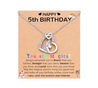 UNGENT THEM Happy 4th/5th/6th/7th Magical Birthday Gifts for Girls, Unicorn Necklace Bday Presents, Stainless Steel, No Gemstone