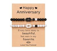 UNGENT THEM Pinky Promise Forever Knot Couples Bracelets Anniversary Christmas Valentines I Love You Gifts for Boyfriend Girlfriend Him Her, 6.69inches, no gemstone