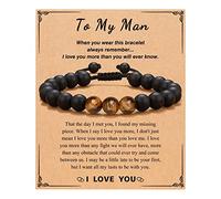UNGENT THEM To Mens Boys Bracelet Gifts for Boyfriend, Husband, My Man, My Love, Soulmate, Dad, Son, Grandpa, Grandson, Nephew -- Anniversary Birthday Christmas Father's Day Gift for Him, no gemstone