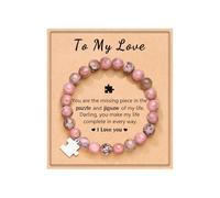 UNGENT THEM You Are The Missing Piece of The Puzzle in My Life Bracelet - I Love You Gifts for Her Women on Birthday Christmas Anniversary Valentines Day, 7.5inches, Stone, no gemstone