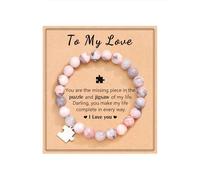 UNGENT THEM You Are The Missing Piece of The Puzzle in My Life Bracelet - I Love You Gifts for Her Women on Birthday Christmas Anniversary Valentines Day, 7.5inches, Stone, no gemstone