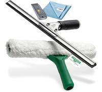 Unger Unitec 4-in 1 Advanced Window Cleaning Kit Starter Set, Indoor & Outdoor Professional Window Cleaning Equipment, Squeegee, Washer for Windows, Safety Scraper, Microwipe Microfibre Cloth