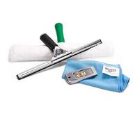 UNGER 4-in-1 Window Clean Kit 35cm/14in Squeegee + Washer, Scraper, Cloth | Advanced Window Cleaning Kit, Indoor & Outdoor Professional Quality Tools, Squeegee, Washer, Safety Scraper, Microfibre Cloth