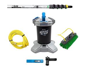 Unger AK159 Rinse & Go Pure Water Cleaning Kit - 4.5m Telescopic Pole, Water-Fed Brush & 20M Hose Pipe - Car Wash & Conservatory Cleaning Kit