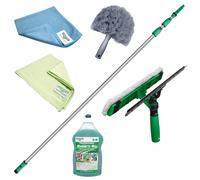 Unger Conservatory Window Cleaning Kit with Telescopic Pole, Soap & Accessories