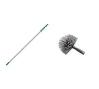 Unger ED450 OptiLoc Telescopic Window Cleaning Pole/Multi-Use Extension Pole & Spider Web & Cobweb Duster Brush - Internal or External - Fits Telescopic Poles