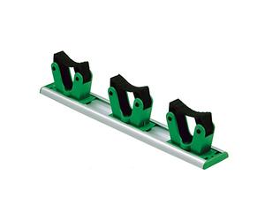 UNGER HO350 Hang Up Tool Storage Organiser & Pole Holder Wall Mounted Rack 35cm - Holds 3 Tools - Snap In/Out Rubber Grip Claws - Easy Access, Secure Hold