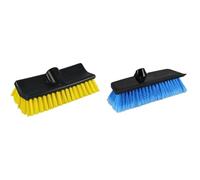 Unger Industrial Llc 964820C 10-Inch Waterflow Bi-Level Deck Scrub Brush & Industrial Llc 964810C 10-Inch Waterflow Scrub Brush with Heavy Duty Soft Bristle Rubber Squeegee